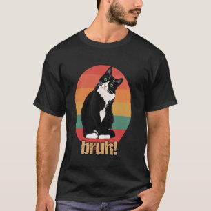 T-shirt Chat Tuxedo Rétro Cercle Bruh Dire Mères Père