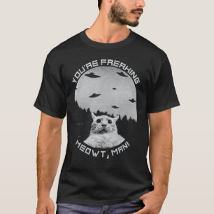 T-shirt Chat UFO Drôle Fou de Meowt