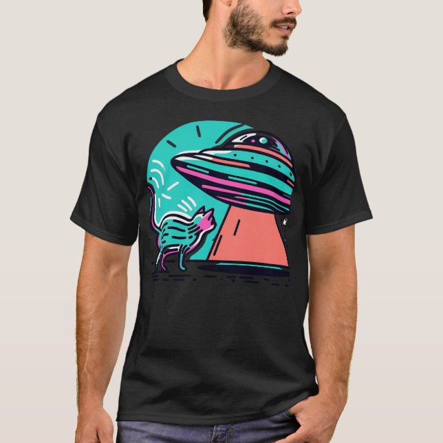 T-shirt Chat Ufo Jouer Chat Cult De Chat (Devant)