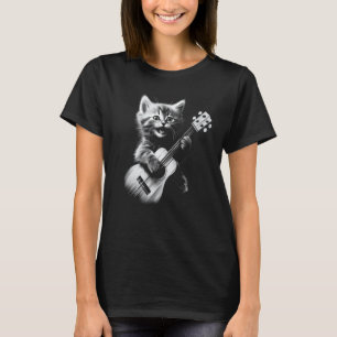 T-shirt Chat Ukulele - Joli Chat Jouant de l'Ukulele Guita