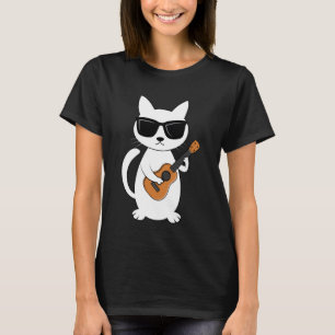 T-shirt Chat Ukulele Ukulélé Instrument à Cordes