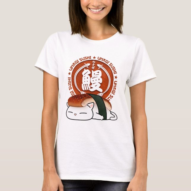 T-shirt Chat Unagi Eel Sushi (Devant)