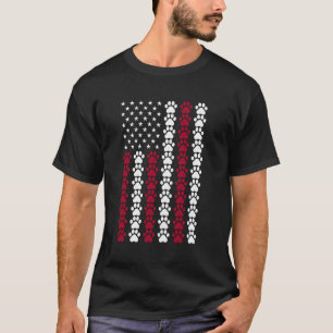 T-shirt Chat USA Drapeau Pâte Tee Déchiré Drapeau Américai