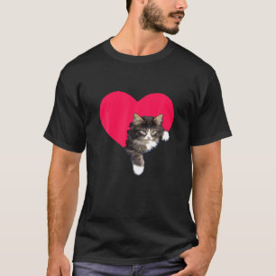 T-shirt Chat Valentine's Day Cute Kitty Valentine Cadeaux 