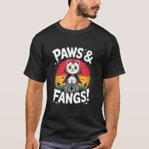 T-shirt Chat Vampire sur Pierre Tombale Pattes et Crocs Co