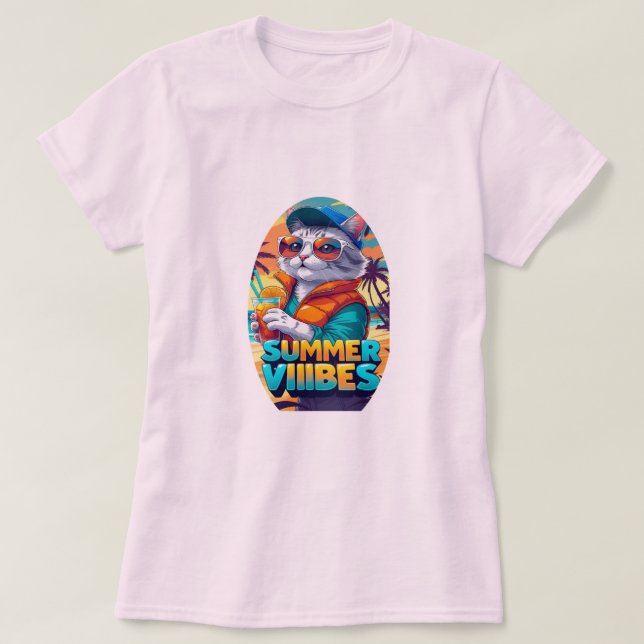 T-shirt Chat Vibes été (Design devant)