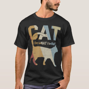 T-shirt Chat Vintage i faire ce que je veux Chat Meow Kitt