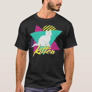 T-shirt Chat vintage Retro 80s Ou 90s Kitten