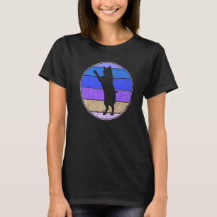 T-shirt Chat Vintage Silhouette de Chat Rétro Animal 70s