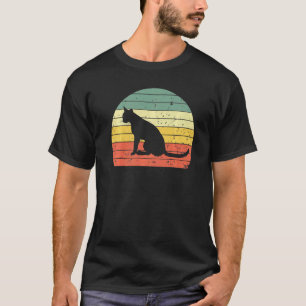T-shirt Chat Vintage Silhouette de Chat Rétro Animal 70s