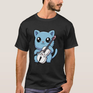 T-shirt Chat violoncelliste jouant du violoncelle Chatton 