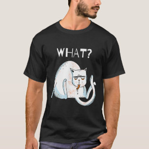 T-shirt Chat What Funny Tomcat Licking Kitty Cadeau Maman 