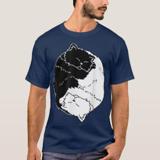 T-shirt Chat yin et yang Chats cadeaux dorment