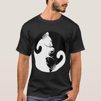 T-shirt Chat Ying Yang Amoureux des chats Femmes Hommes En