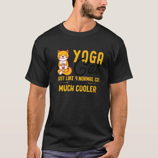 T-shirt Chat Yoga Chat Comme Un Chat Normal Sauf Beaucoup  (Devant)