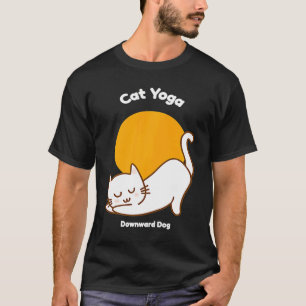 T-shirt Chat Yoga Chien vers le bas Kitty Humour Kitten En