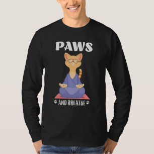 T-shirt Chat Yoga Drôles De Pattes Et Respirez
