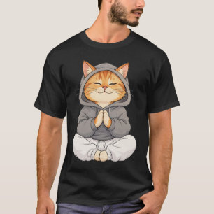 T-shirt Chat Zen en capuche – Joli chat de dessin animé en