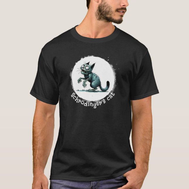 T-shirt Chat zombie de Schrodinger (Devant)