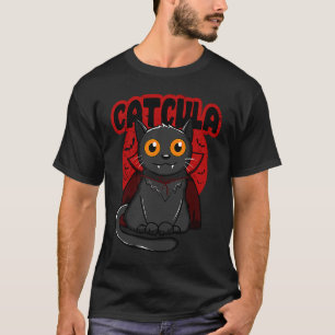 T-shirt Chatcula Halloween Kitty Dracula Vampire Chat