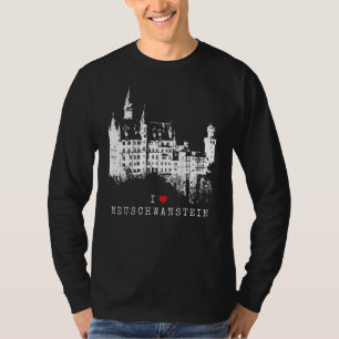 T-shirt Château de Neuschwanstein Vintage Bavière I Love G
