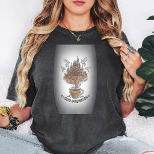 T-shirt Château Dragon Imagination Liquide Café Art