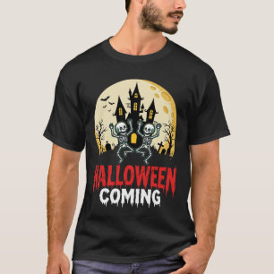 T-shirt Château hanté de squelettes dansants à l'approche