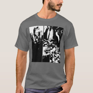 T-shirt Châteaux effrayants dans les Panneaux de bandes de