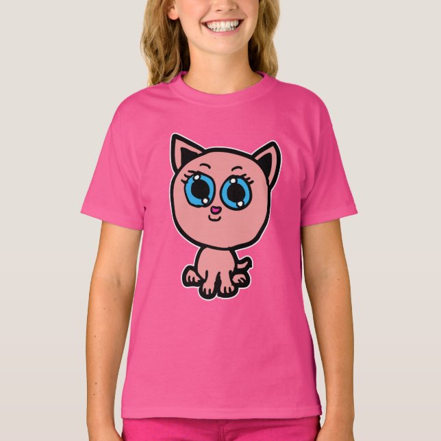 T-shirt Chaton Chibi Rose (Devant)