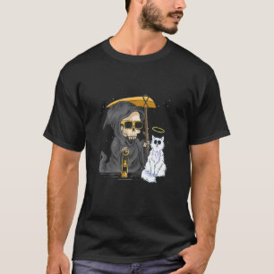 T-shirt Chaton d'angle de fantôme de faucheuse drôle d'Hal