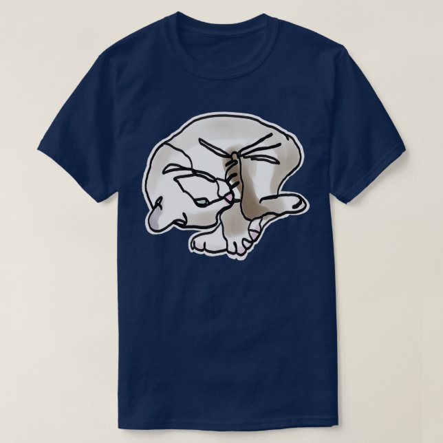 T-shirt Chaton de curling dans une brosse à touche unique (Design devant)