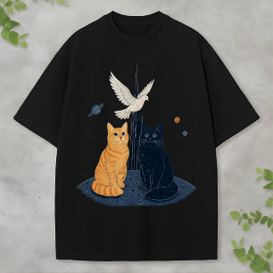 T-shirt Chaton de l'espace mignon Astronaute Kitty Amoureu