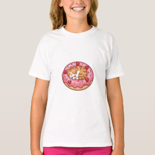 T-shirt Chaton Endormi Donut Sieste Enfants