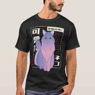 T-shirt chaton esthétique synthwave vaporwave cool ca