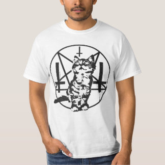 T-shirt Chaton inversé de croix et de pentagramme