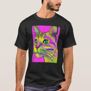 T-shirt Chaton Kitty Psychedelique Dans Le Style De Chat 2