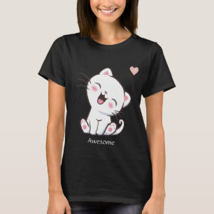 T-shirt chaton mignon et cœur