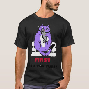 T-shirt Chaton Mignon Pastel Pêche Dans Un Bateau