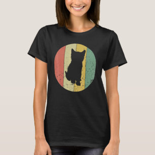 T-shirt Chaton Rétro Silhouette de Chat Vintage Animal 80