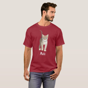 T-shirt Chaton Tigré Avec Texte Marron