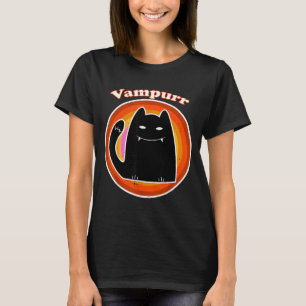T-shirt Chaton Vampire de Halloween noir Dracula Vampurr