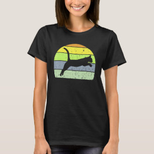 T-shirt Chaton Vintage Silhouette Animal Chat Rétro 80s 90