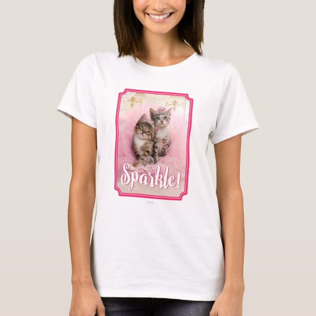 T-shirt Chatons doux à Tiaras et Tutu rose étincelant (Devant)