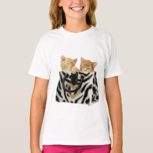 T-shirt Chatons mignons dans le sac à main d'impression d