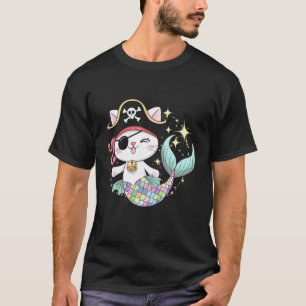 T-shirt Chats Amoureux de Sirène Pirate Propriétaire de Ch