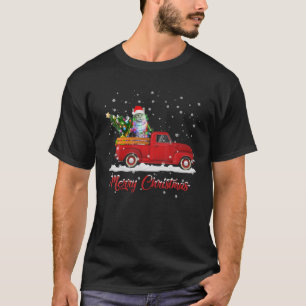 T-shirt Chats Animal équitation Camion Rouge Noël