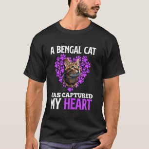 T-shirt Chats Bengal Un chat Bengal a capturé mon cœur Cha