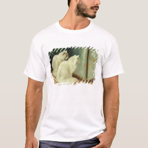 T-shirt Chats blancs observant le poisson rouge