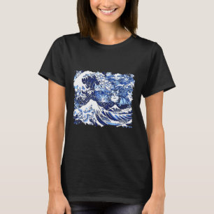 T-shirt Chats Bleus Vague Pour Kamala Drôle Chat Dame