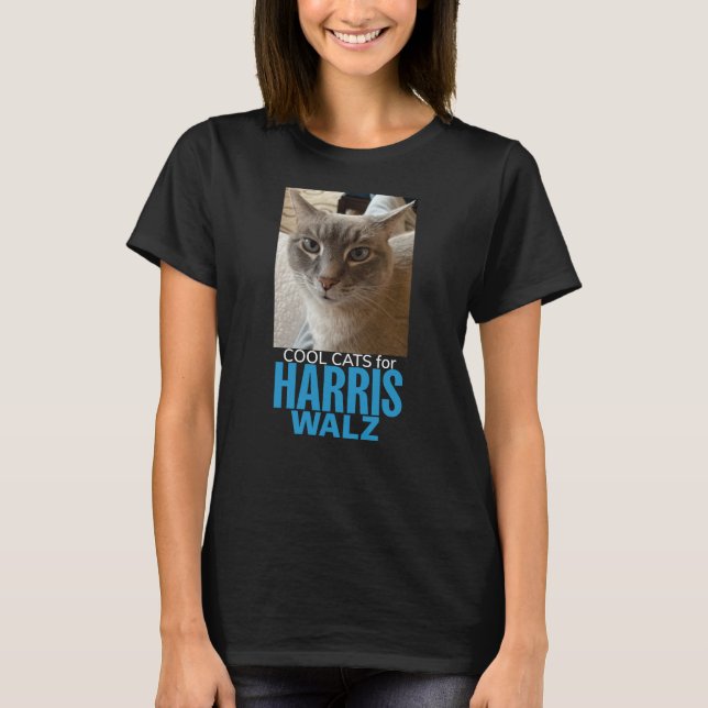 T-shirt Chats cool pour Harris/Walz- noir t (Devant)